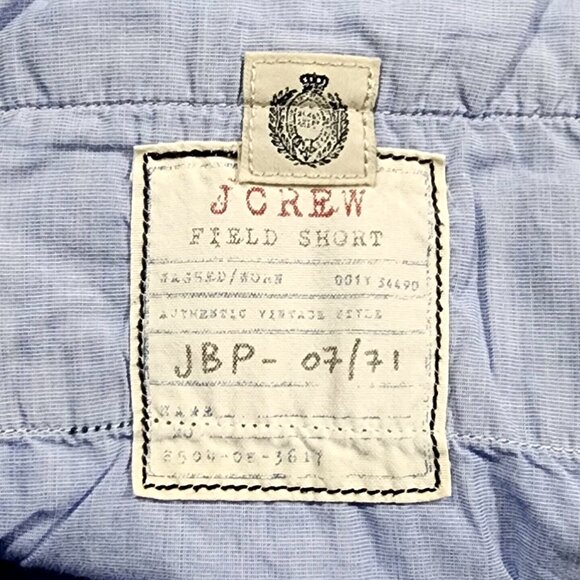 J. Crew Field Short Blue Gray Medallion Pockets 10.25" Inseam Floral - Picture 7 of 8